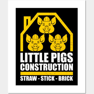 3 Pigs Construction Posters and Art